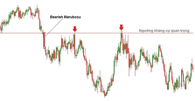Nến Marubozu xu hướng tăng