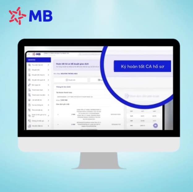 Truy cập vào BIZ MBBank trên máy tính để đăng ký chữ ký số